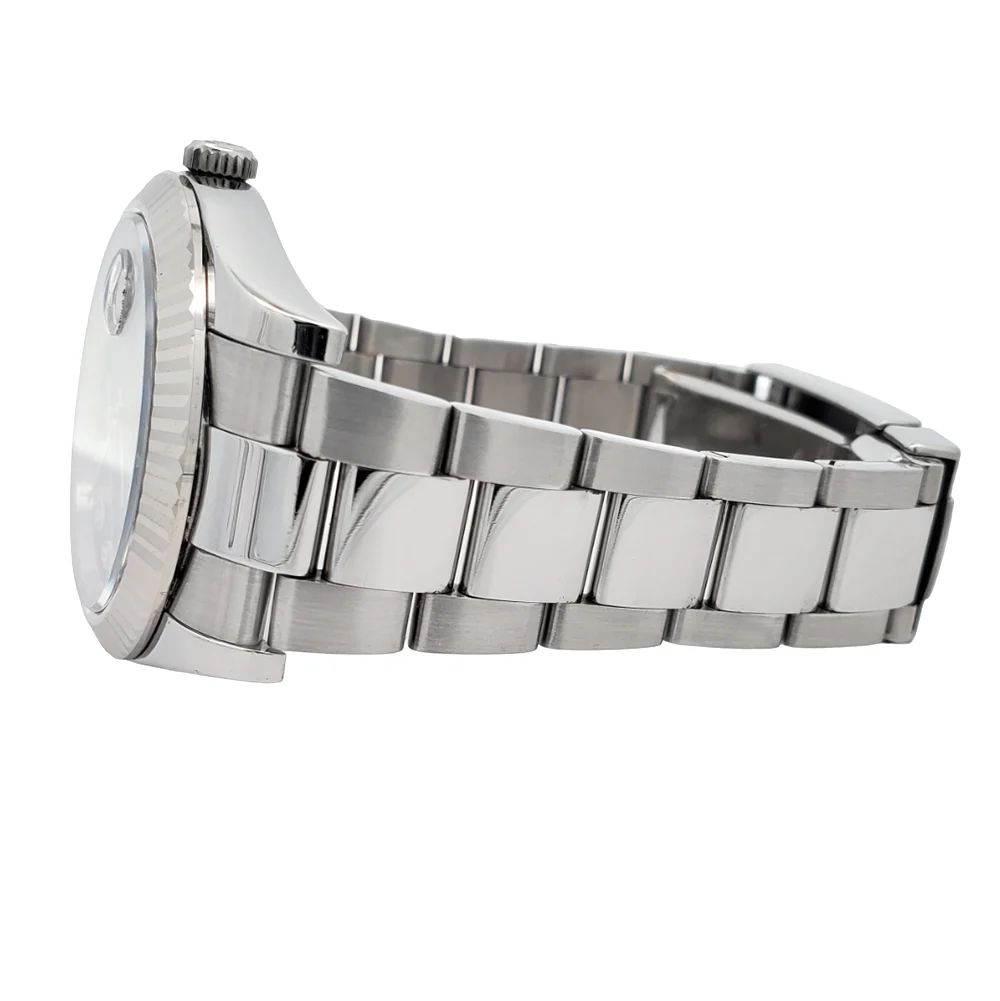 Rolex Datejust II 41mm Factory Diamond Rhodium White Gold Fluted Steel Watch 116334 Box Papers - Image 4