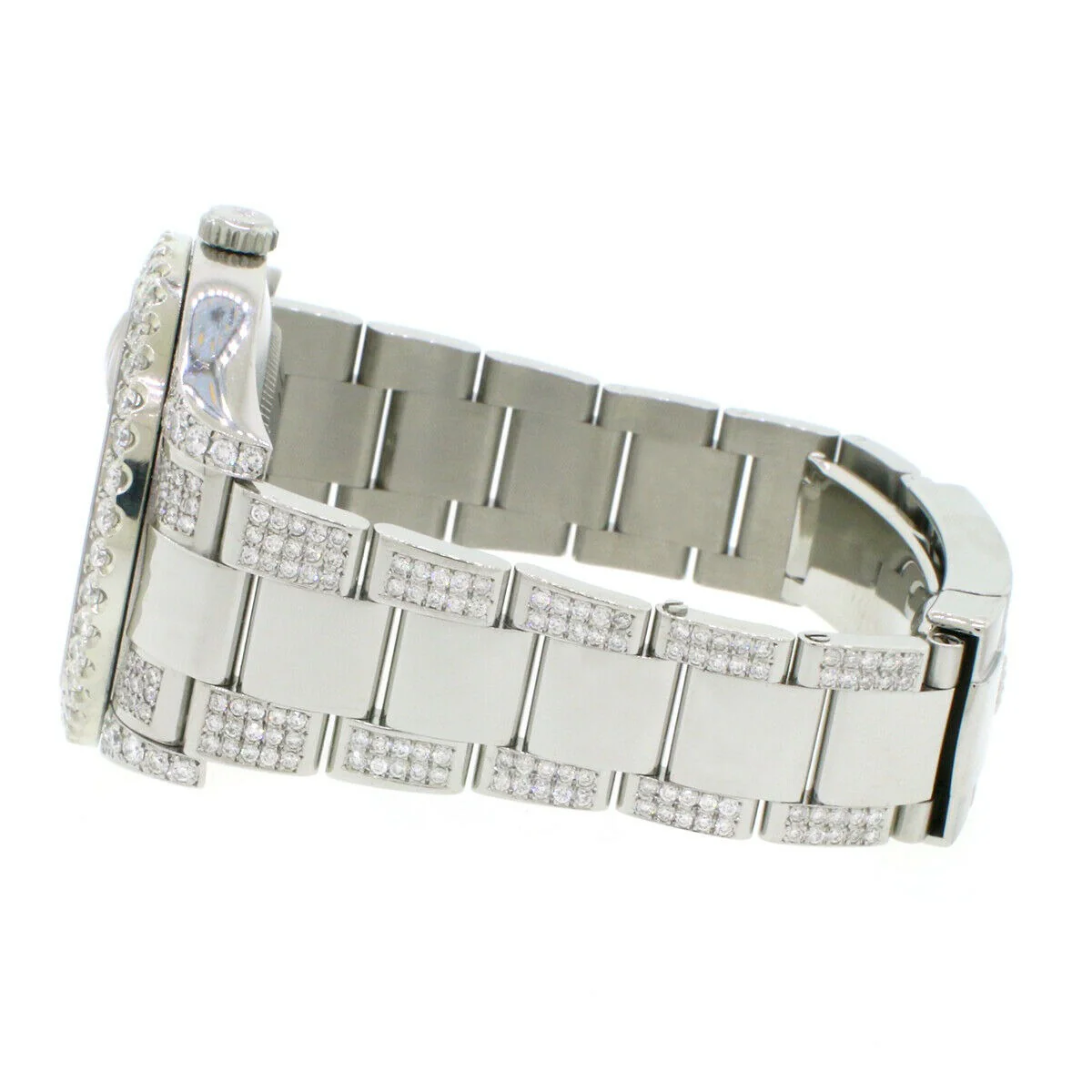Rolex Datejust II 41mm 7.63CT Diamond Bezel/Lugs/Bracelet/Black Roman Dial 116300 Watch Box Papers - Image 4