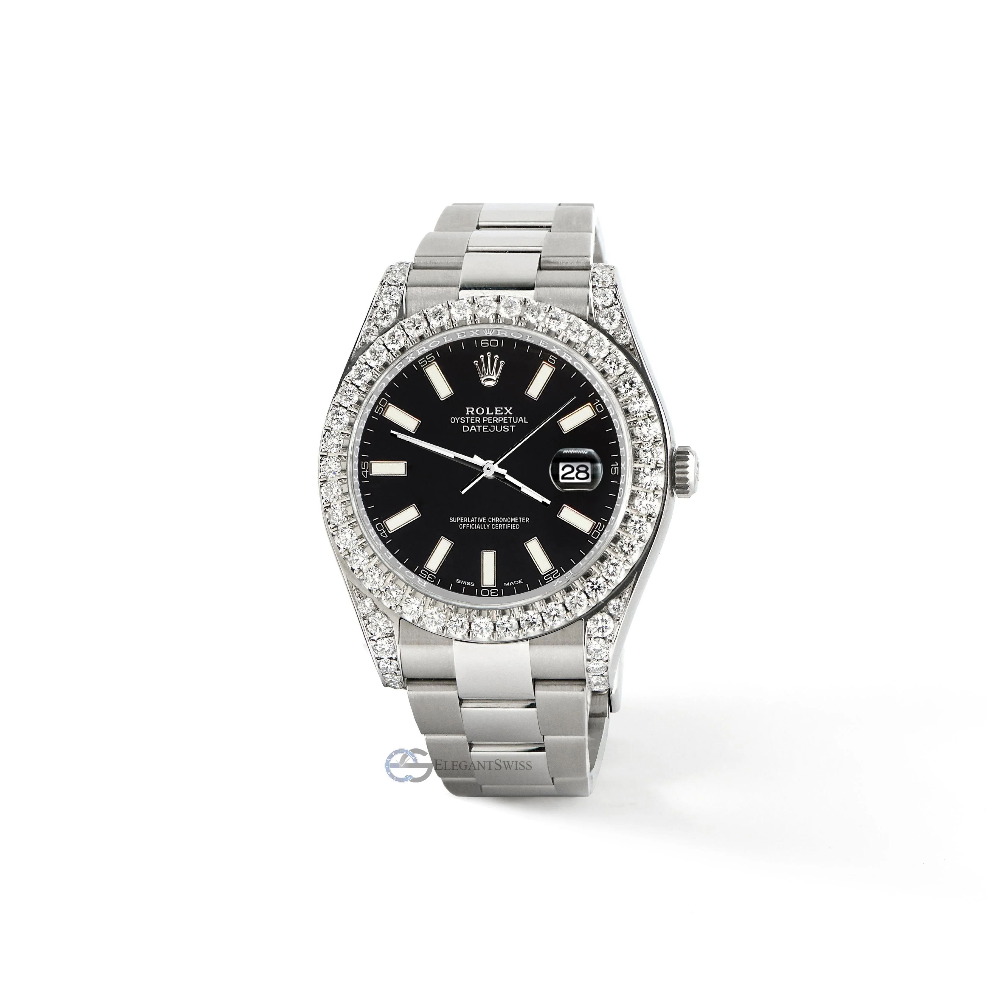 Rolex Datejust II Steel 41mm Watch 4.5CT Diamond Bezel/Lugs/Black Index Dial 116300 Box Papers - Image 5