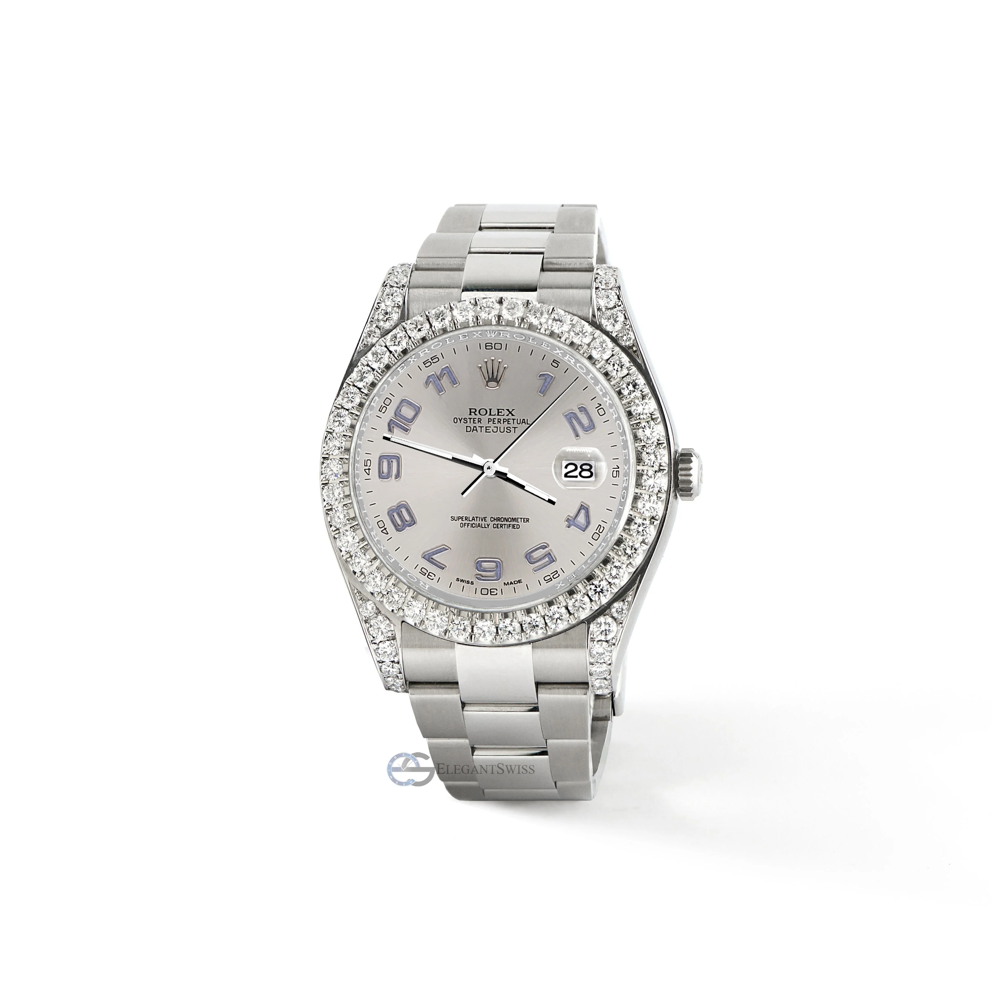 Rolex Datejust II Steel 41mm Watch 4.5CT Diamond Bezel/Lugs/Silver Arabic Dial 116300 Box Papers - Image 3