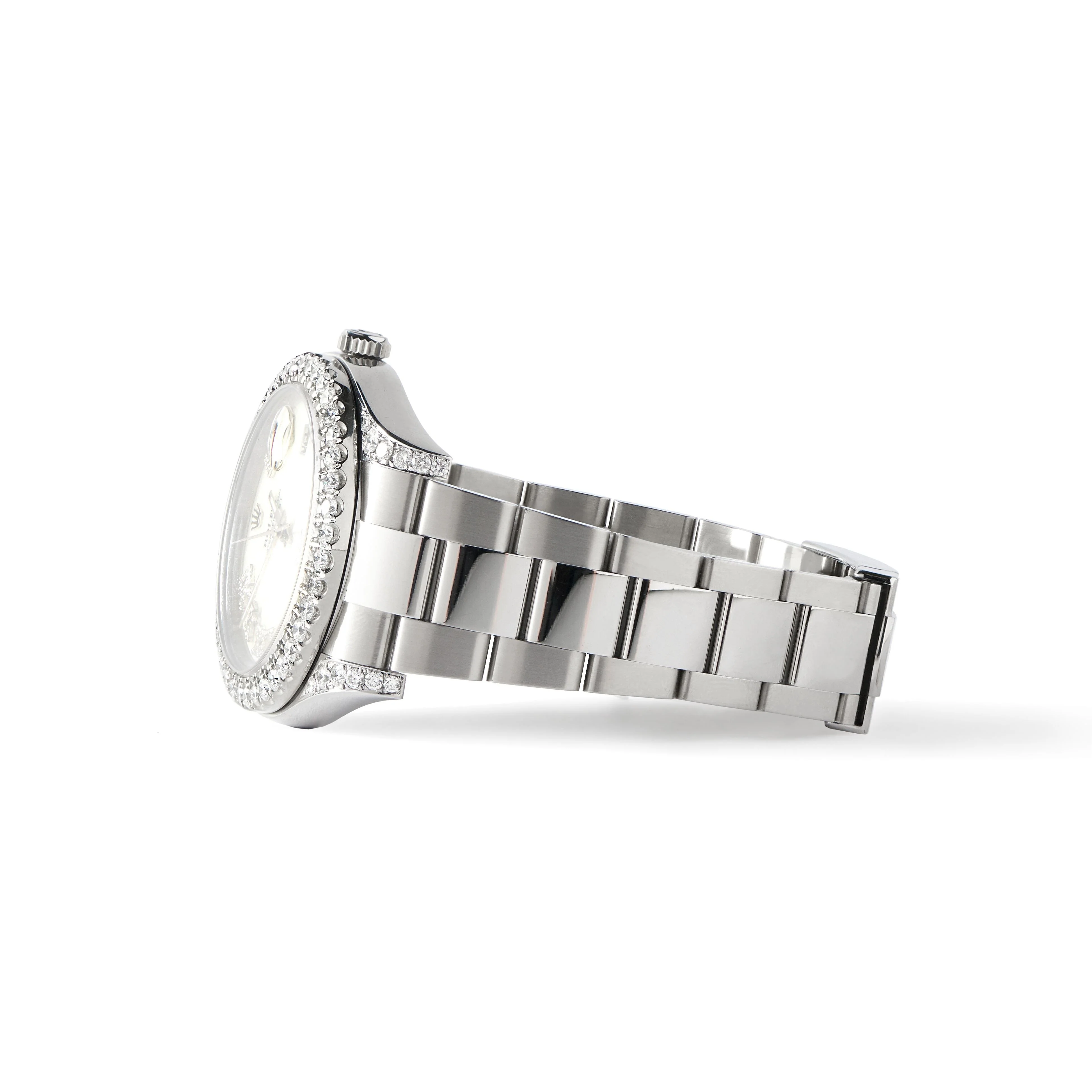Rolex Datejust II Steel 41mm Watch 4.5CT Diamond Bezel/Lugs/Silver Arabic Dial 116300 Box Papers - Image 5
