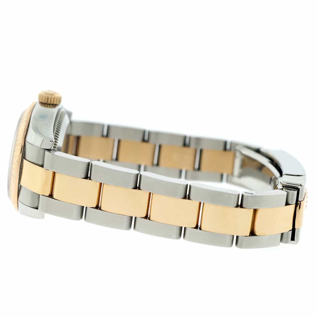 Rolex Datejust Ladies 2-Tone 18K Rose Gold/Steel 26MM Original White Stick Dial Oyster Watch 179171 - Image 8