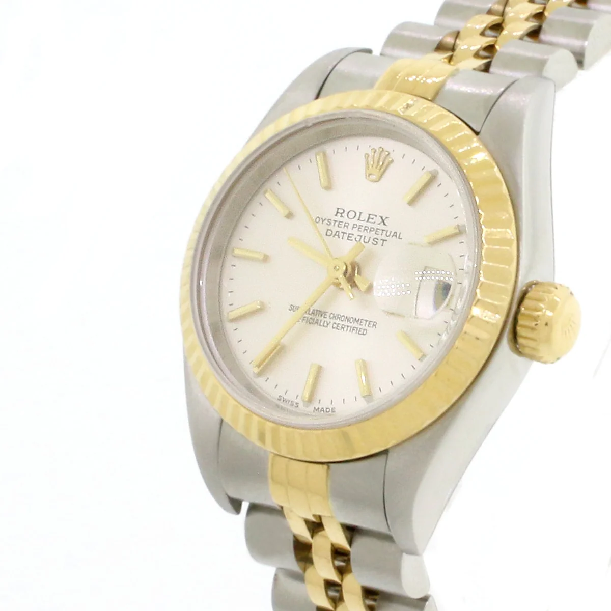 Rolex Datejust Ladies 2-Tone 18K Yellow Gold/Steel 26MM Factory Silver Index Dial Jubilee Watch No Holes Case - Image 4