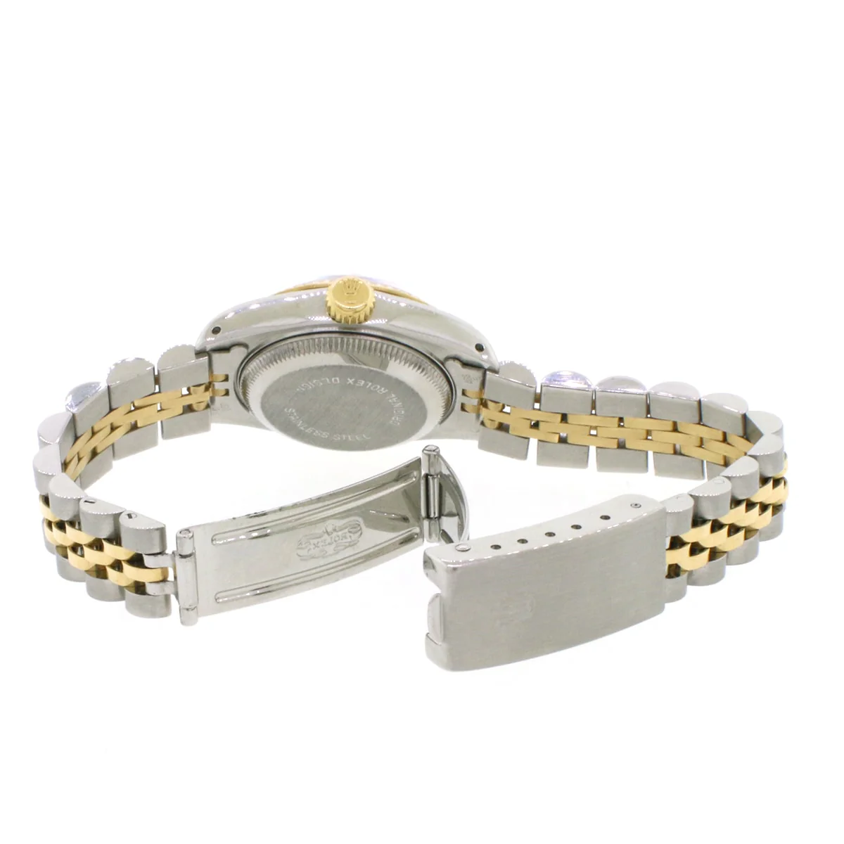 Rolex Datejust Ladies 2-Tone 18K Yellow Gold/Steel 26MM Original Rhodium Roman Dial Jubilee Watch 69173 - Image 6