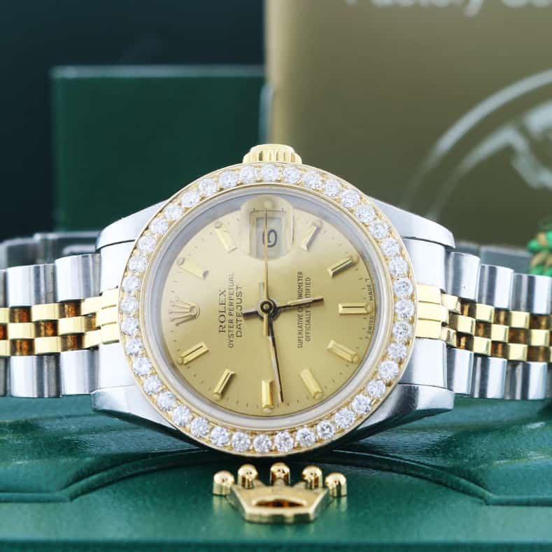 Rolex Datejust Ladies 2-Tone 18K Yellow Gold/Stainless Steel 26MM Automatic Watch 69173 w/Diamond Bezel - Image 2