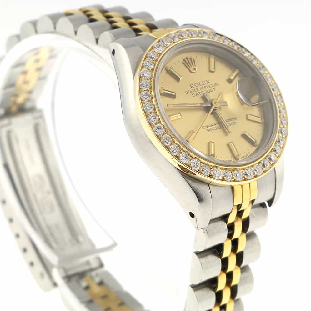 Rolex Datejust Ladies 2-Tone 18K Yellow Gold/Stainless Steel 26MM Automatic Watch 69173 w/Diamond Bezel - Image 5