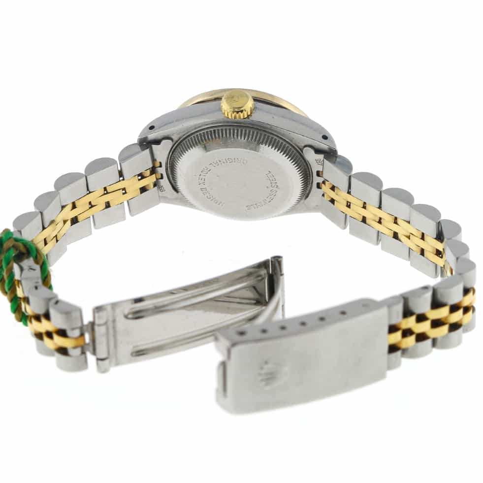 Rolex Datejust Ladies 2-Tone 18K Yellow Gold/Stainless Steel 26MM Automatic Watch 69173 w/Diamond Bezel - Image 6
