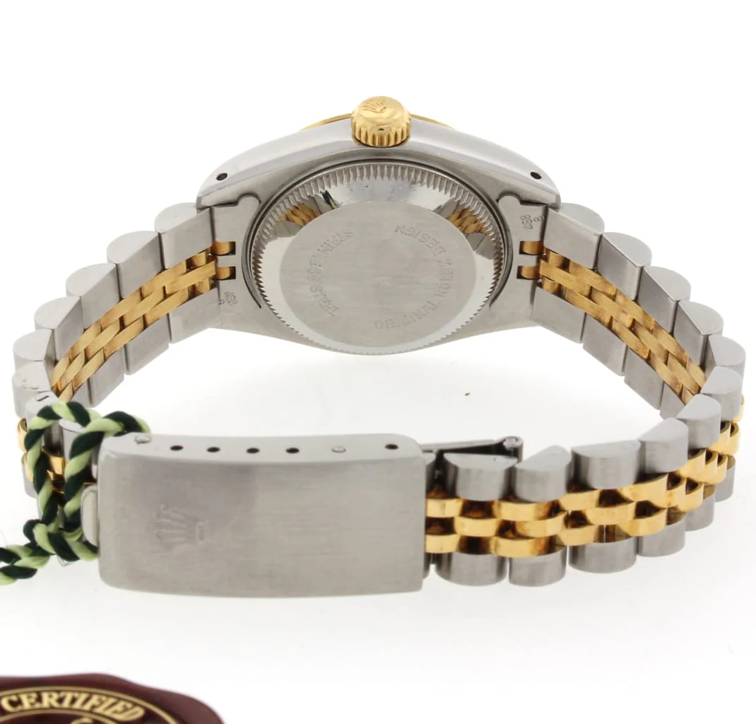 Rolex Datejust Ladies 2-Tone 18K Yellow Gold/Steel 26MM Original Champagne Diamond Dial Jubilee Watch 69173 - Image 6