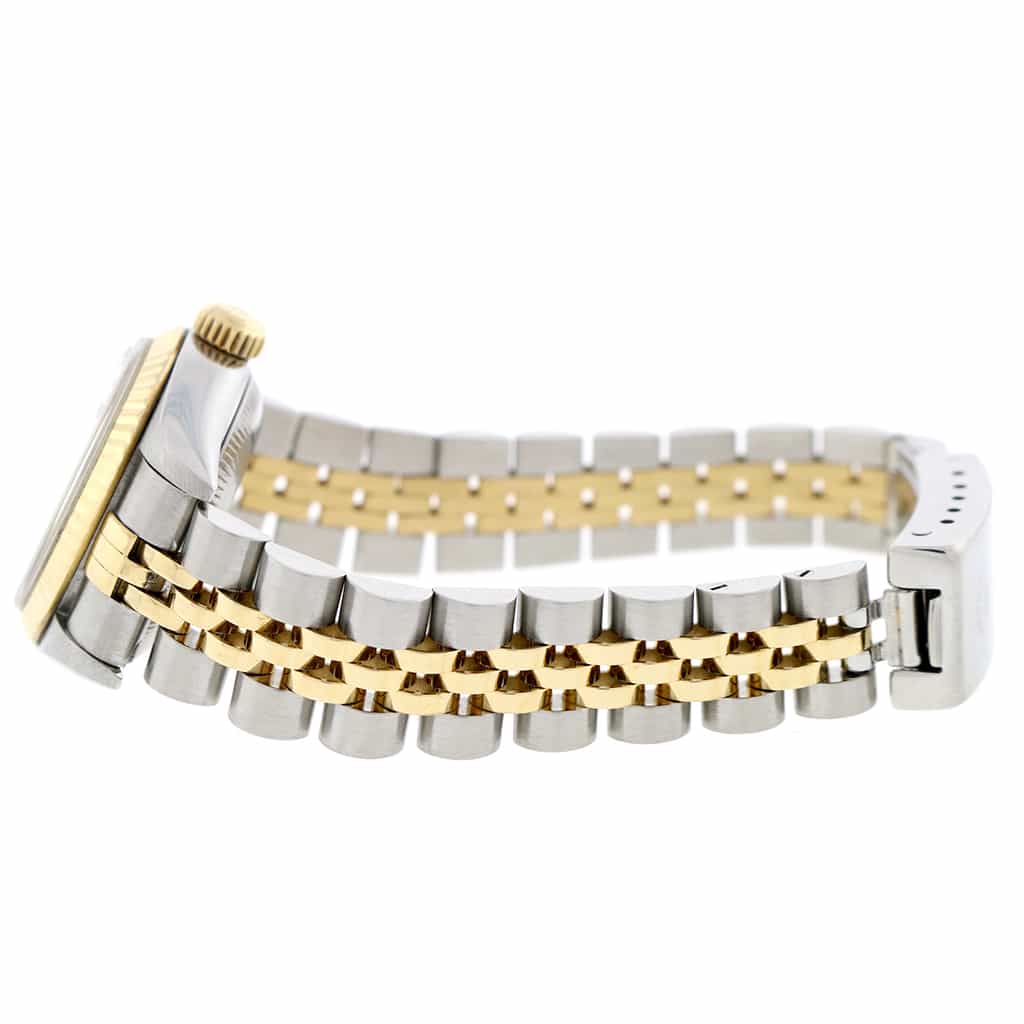 Rolex Datejust Ladies 2-Tone 18K Yellow Gold/Steel 26MM Original Champagne Roman Dial Jubilee Watch 79173 - Image 6