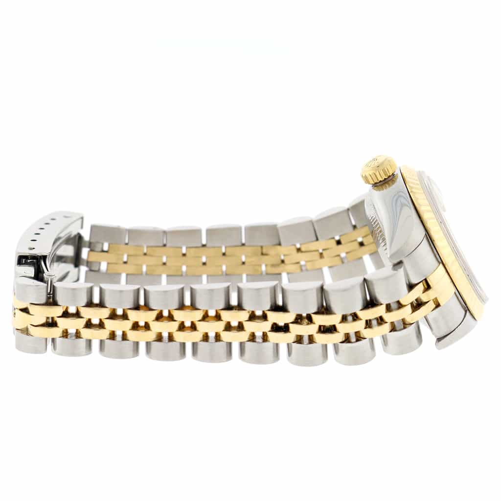 Rolex Datejust Ladies 2-Tone 18K Yellow Gold/Steel 26MM Original Pyramid Dial Jubilee Watch 79173 - Image 5