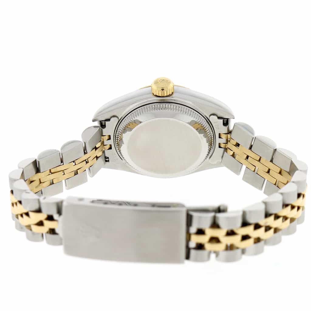 Rolex Datejust Ladies 2-Tone 18K Yellow Gold/Steel 26MM Original Pyramid Dial Jubilee Watch 79173 - Image 6