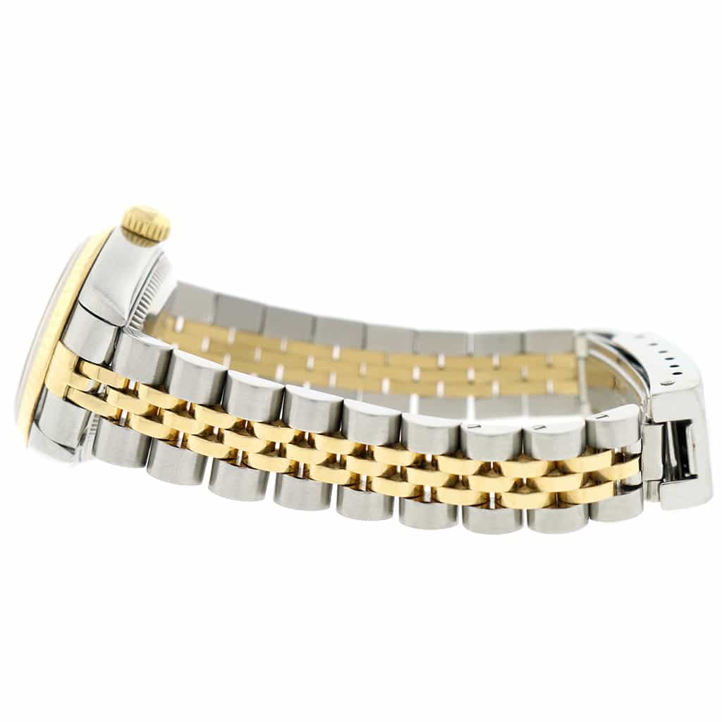 Rolex Datejust Ladies 2-Tone 18K Yellow Gold/Steel 26MM Original White Roman Dial Jubilee Watch 69173 - Image 6