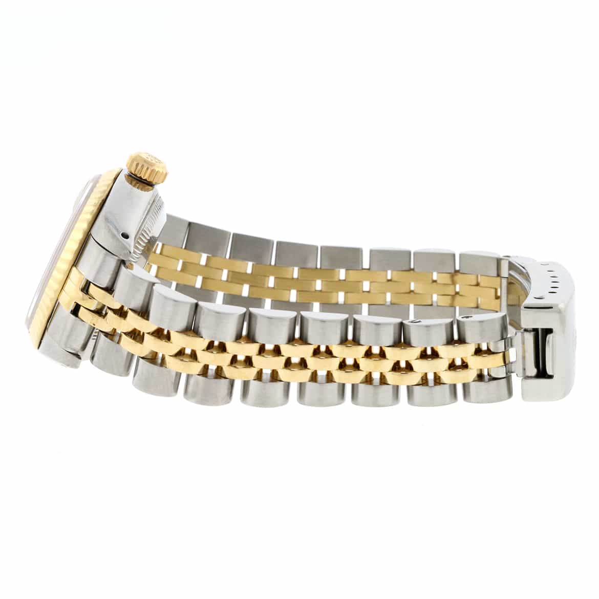 Rolex Datejust Ladies 2-Tone 18K Yellow Gold/Steel Original Champagne Stick Dial 26MM Jubilee Watch 69173 - Image 6