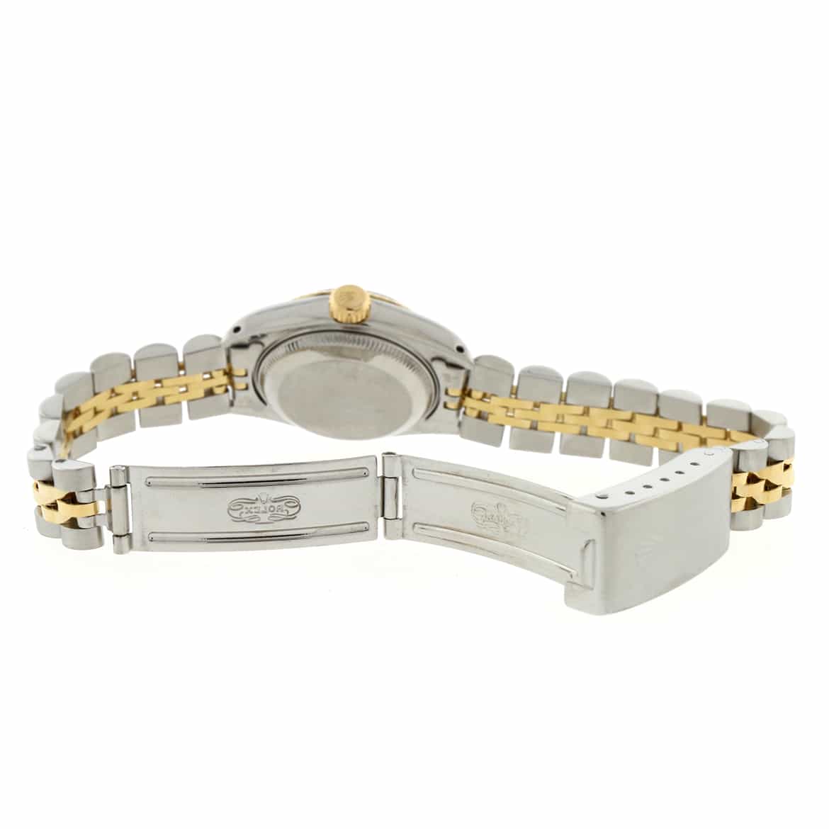 Rolex Datejust Ladies 2-Tone 18K Yellow Gold/Steel Original Champagne Stick Dial 26MM Jubilee Watch 69173 - Image 8