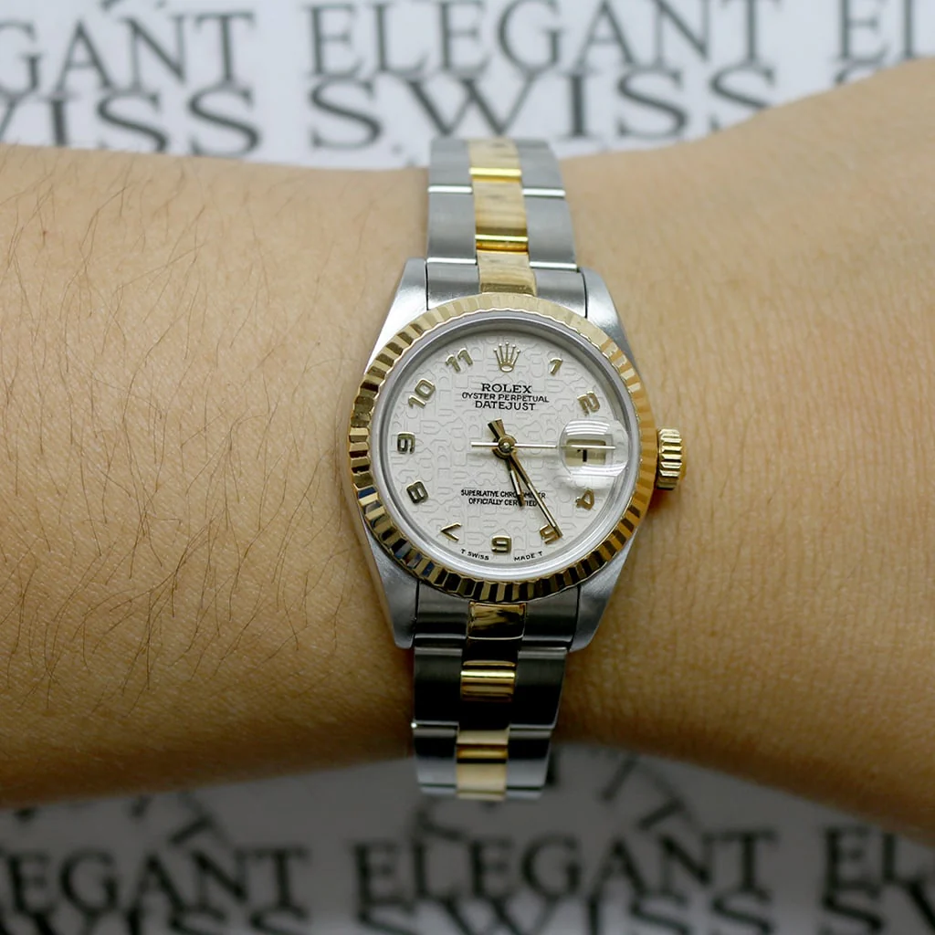 Rolex Datejust Ladies 2-Tone Gold/Steel Original Cream Jubilee Dial 26MM Automatic Oyster Watch 69173 - Image 8