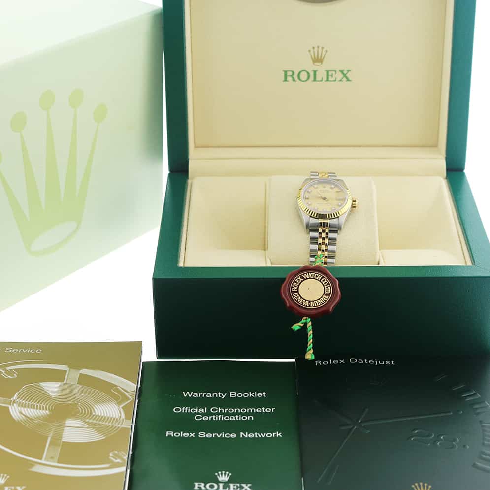 Rolex Datejust Ladies 2-Tone Gold/Steel Original Diamond Dial 26MM Watch 69173 - Image 3