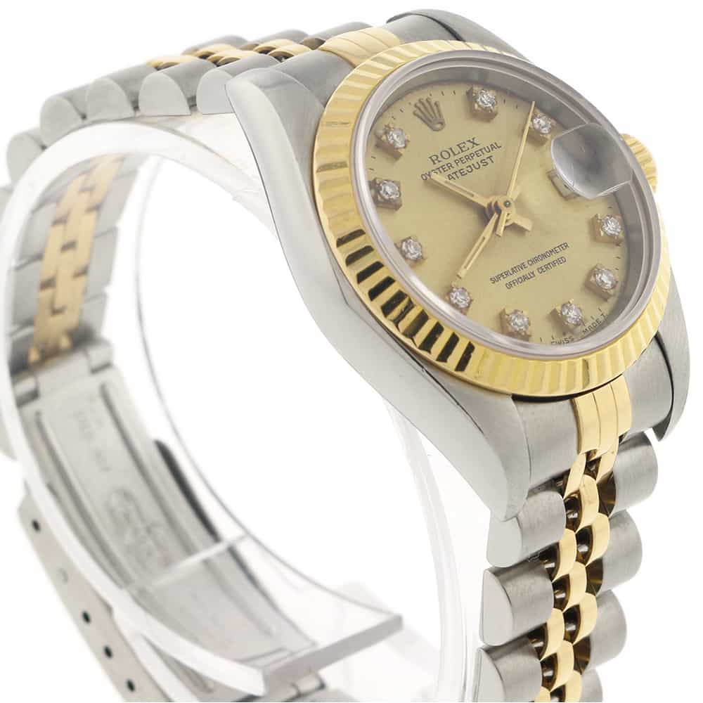 Rolex Datejust Ladies 2-Tone Gold/Steel Original Diamond Dial 26MM Watch 69173 - Image 6