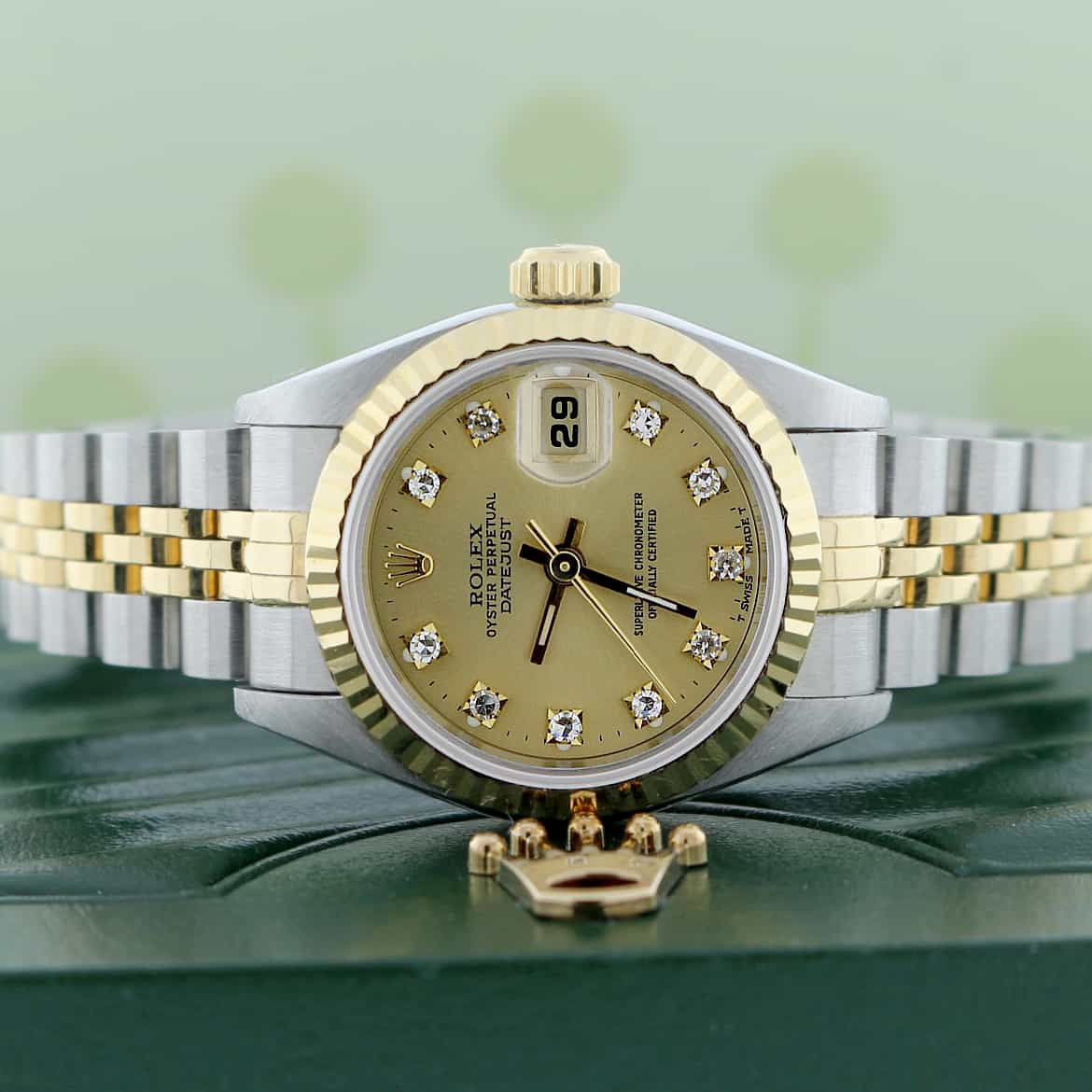 Rolex Datejust Ladies 2-Tone Gold/Steel Original Diamond Dial 26MM Watch 69173 - Image 2