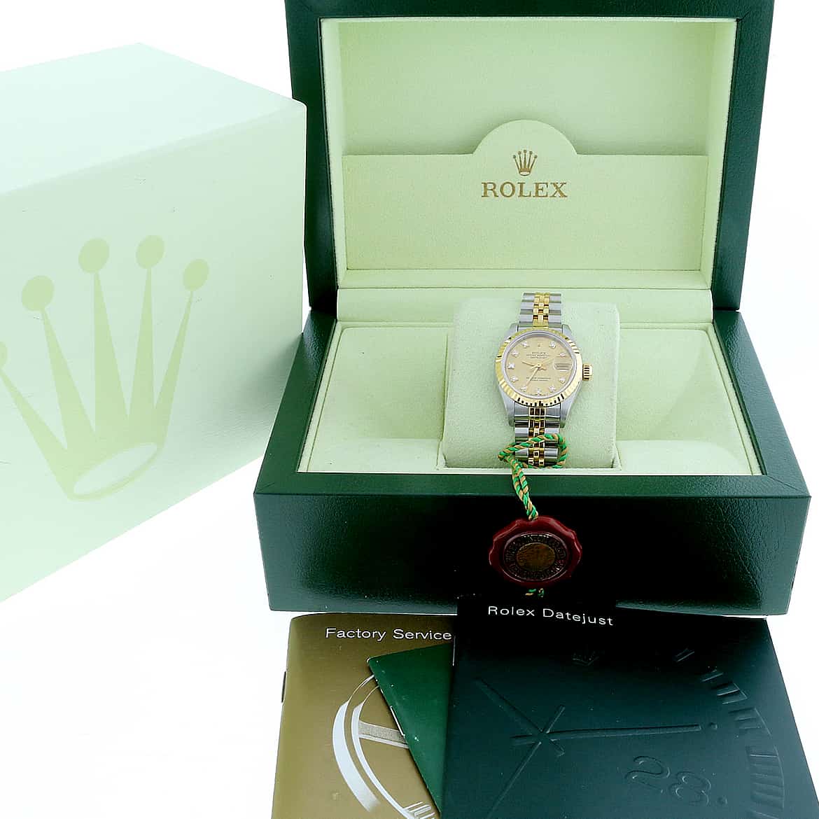 Rolex Datejust Ladies 2-Tone Gold/Steel Original Diamond Dial 26MM Watch 69173 - Image 3