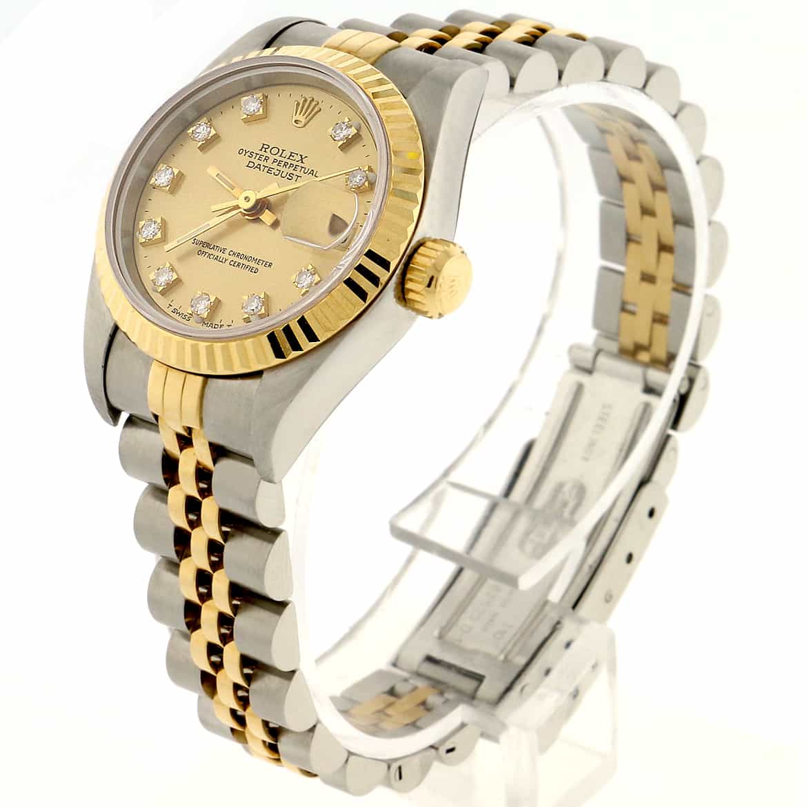 Rolex Datejust Ladies 2-Tone Gold/Steel Original Diamond Dial 26MM Watch 69173 - Image 5