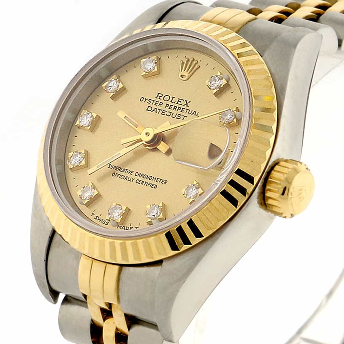 Rolex Datejust Ladies 2-Tone Gold/Steel Original Diamond Dial 26MM Watch 69173 - Image 6