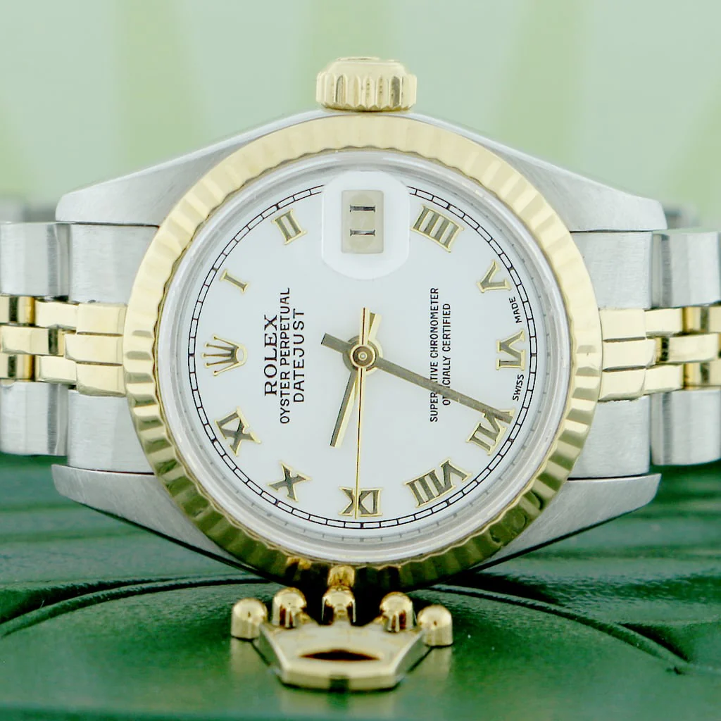 Rolex Datejust Ladies 2-Tone Yellow Gold/Steel Original White Roman Dial 26MM Jubilee Watch 69173 - Image 2