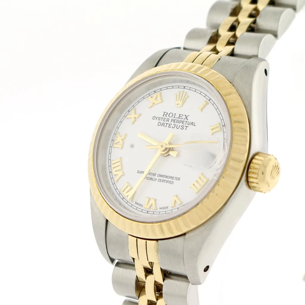 Rolex Datejust Ladies 2-Tone Yellow Gold/Steel Original White Roman Dial 26MM Jubilee Watch 69173 - Image 4