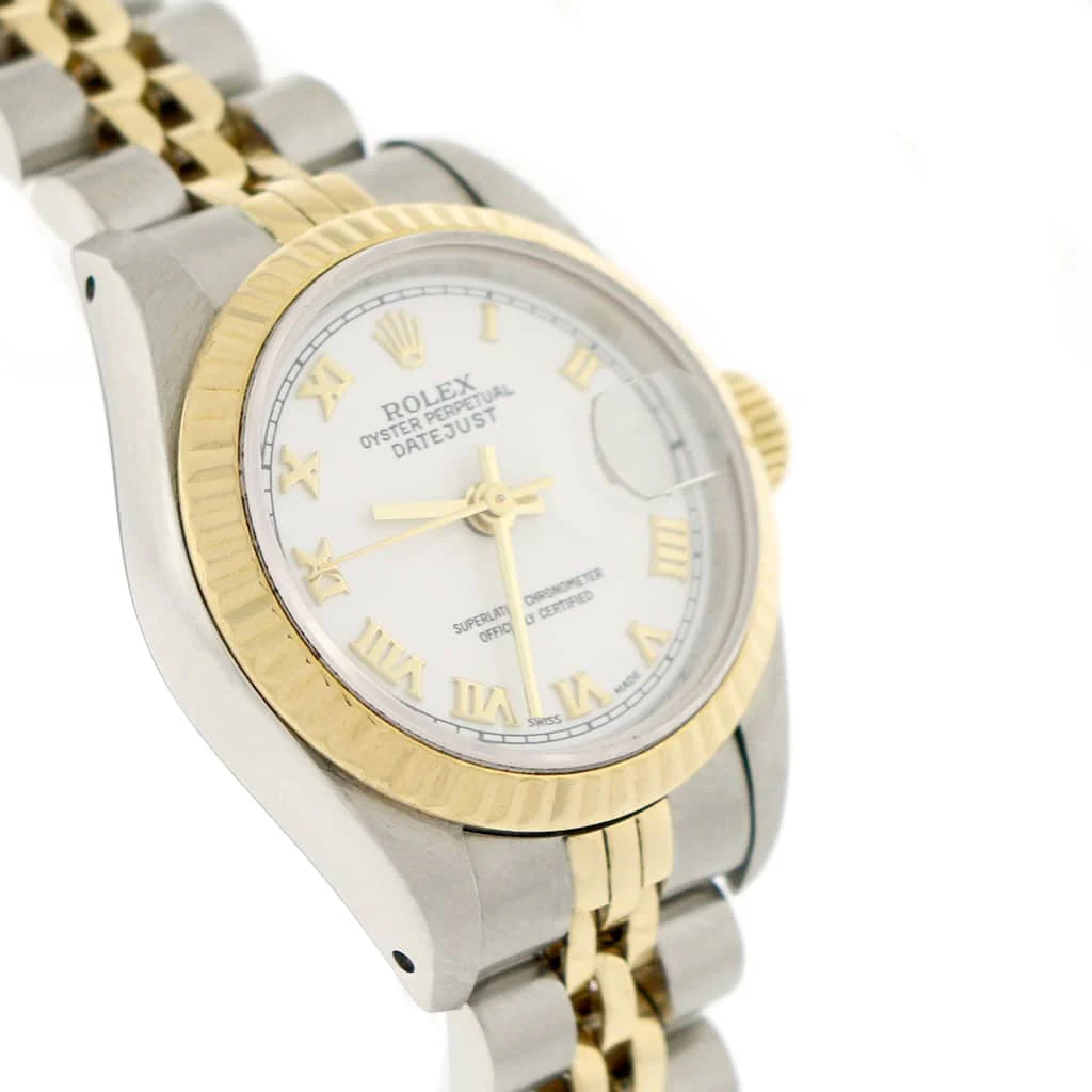 Rolex Datejust Ladies 2-Tone Yellow Gold/Steel Original White Roman Dial 26MM Jubilee Watch 69173 - Image 5