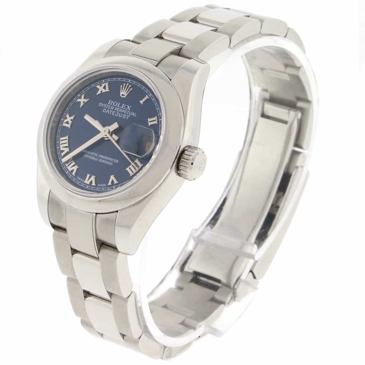 Rolex Datejust Ladies Blue Roman Dial 26MM Domed Bezel Automatic Stainless Steel Oyster Watch 179160 - Image 11