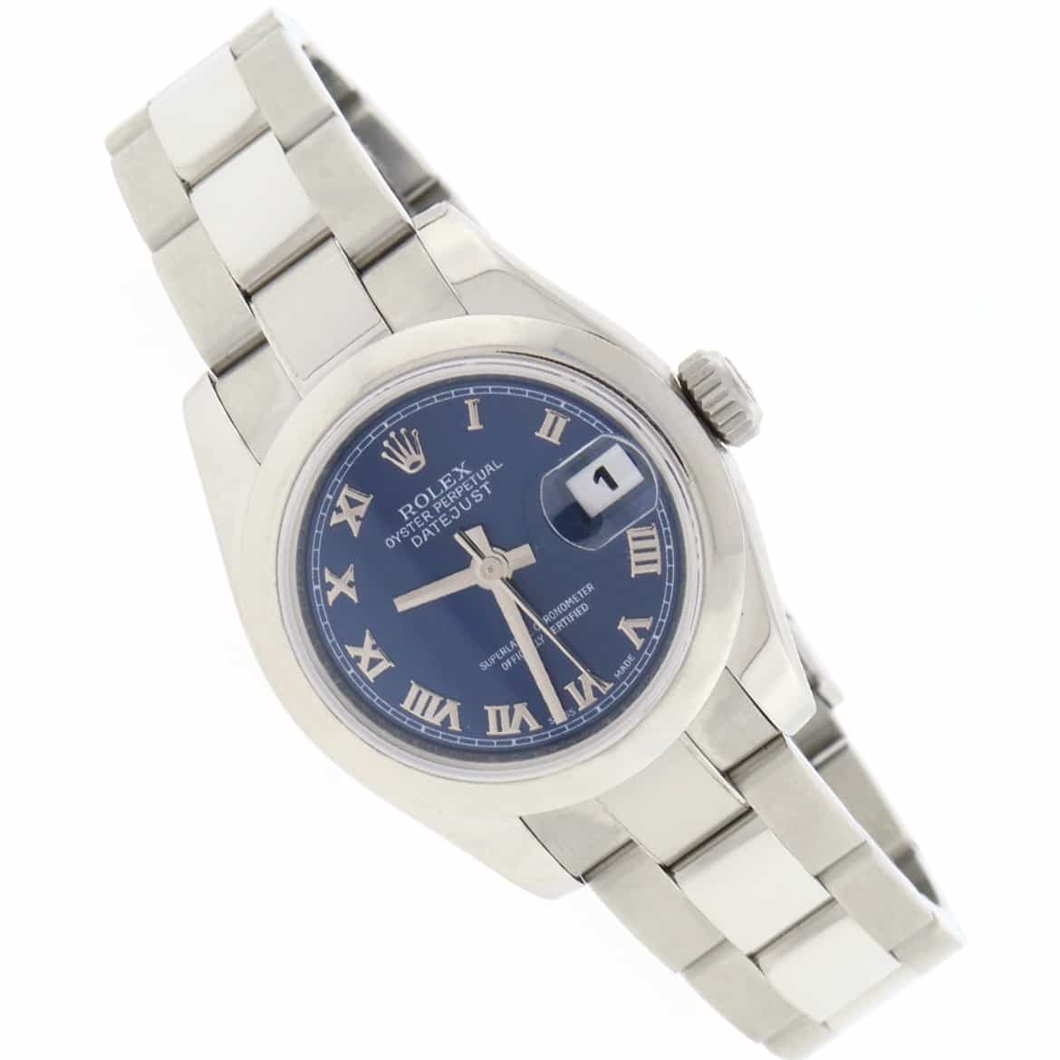 Rolex Datejust Ladies Blue Roman Dial 26MM Domed Bezel Automatic Stainless Steel Oyster Watch 179160 - Image 4