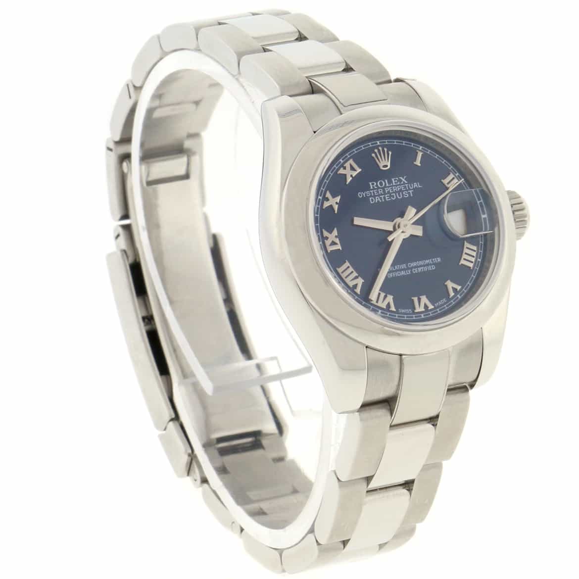 Rolex Datejust Ladies Blue Roman Dial 26MM Domed Bezel Automatic Stainless Steel Oyster Watch 179160 - Image 5