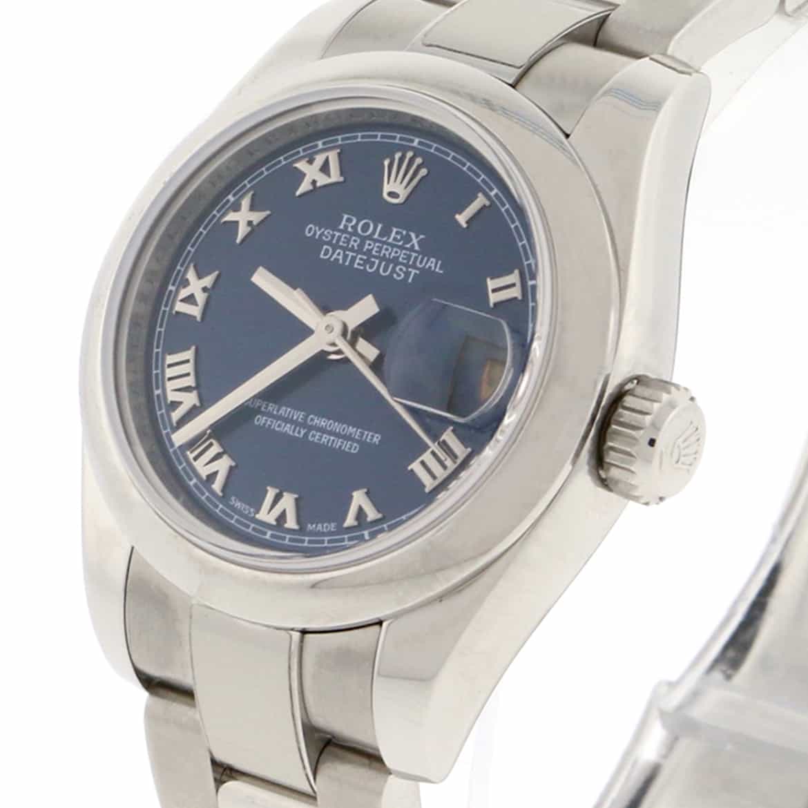 Rolex Datejust Ladies Blue Roman Dial 26MM Domed Bezel Automatic Stainless Steel Oyster Watch 179160 - Image 6