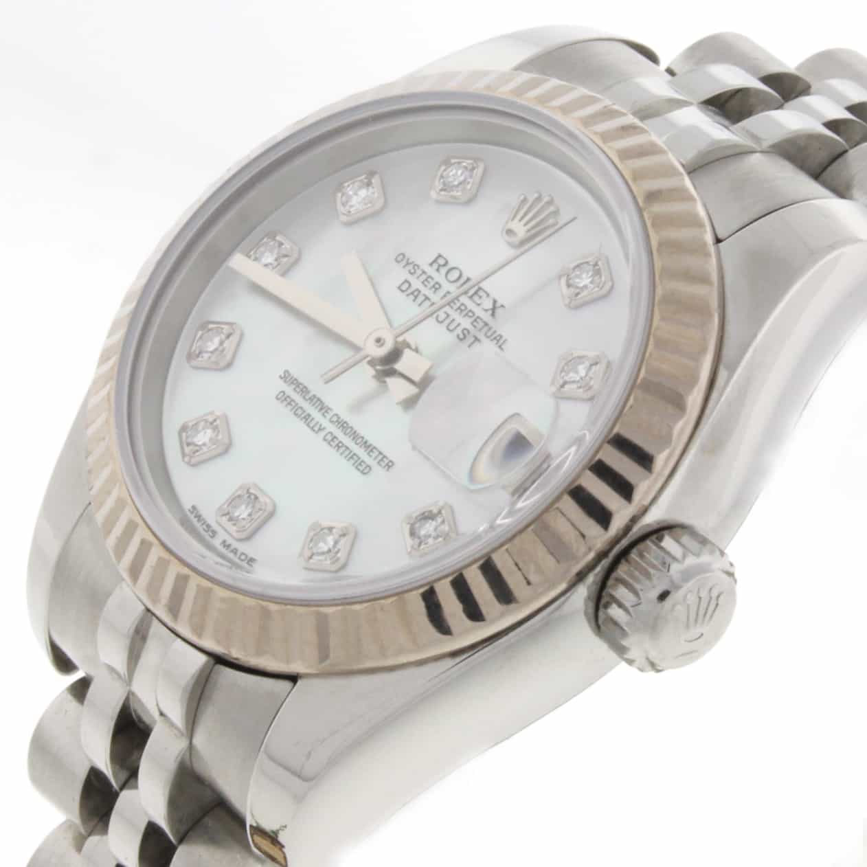 Rolex Datejust Ladies Mother of Pearl Diamond Dial Jubilee Automatic Watch 179174 - Image 5