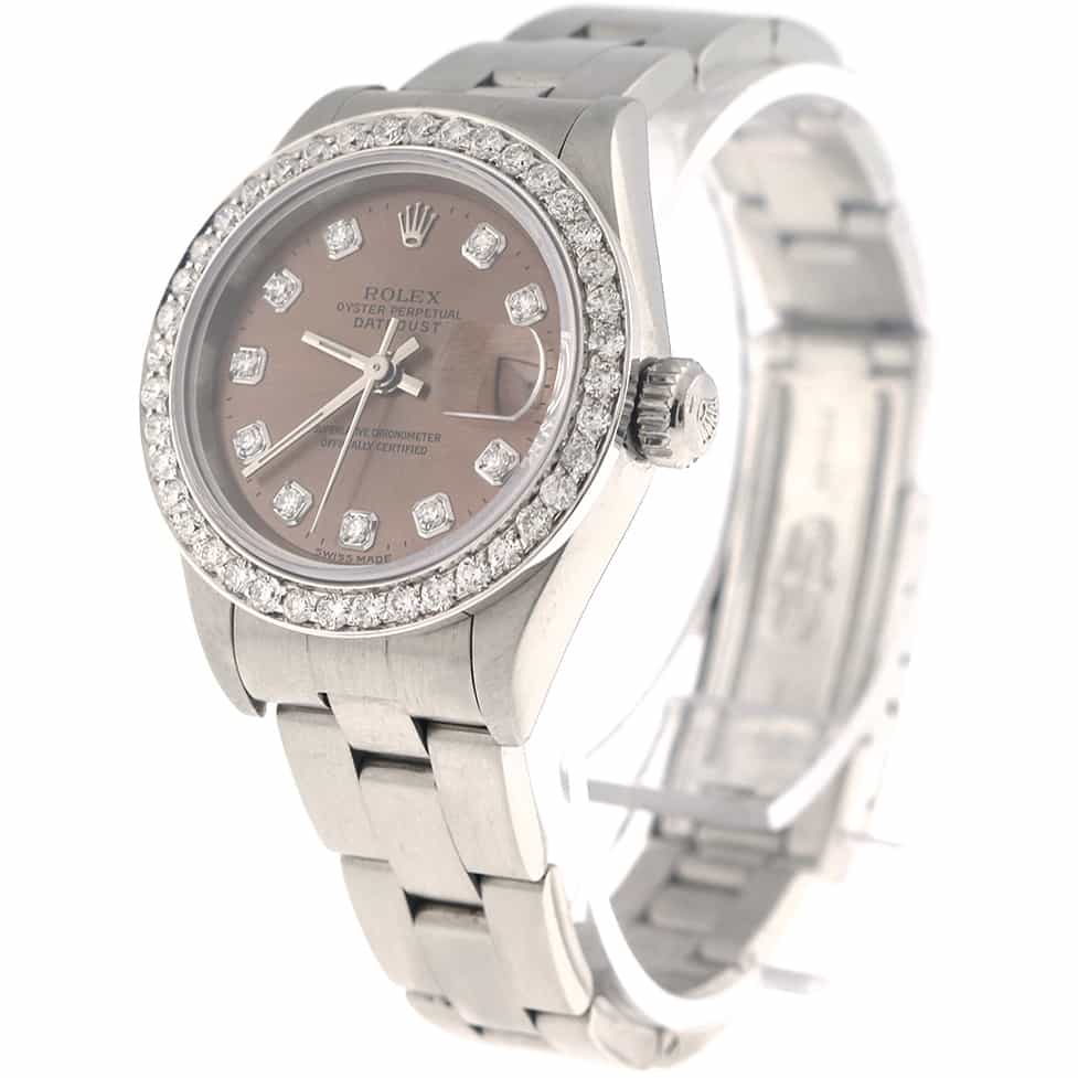 Rolex Datejust Ladies Original Chocolate Diamond Dial Automatic Stainless Steel Watch w/Diamond Bezel 79160 - Image 6