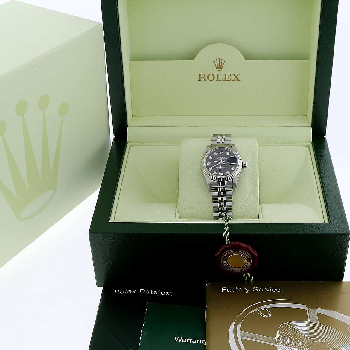 Rolex Datejust Ladies Original Diamond Dial 26MM Automatic Stainless Steel Jubilee Watch 79174 - Image 3