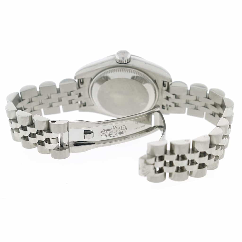 Rolex Datejust Ladies Original Rhodium Roman Dial White Gold Bezel 26MM Stainless Steel Jubilee Watch 179174 - Image 7