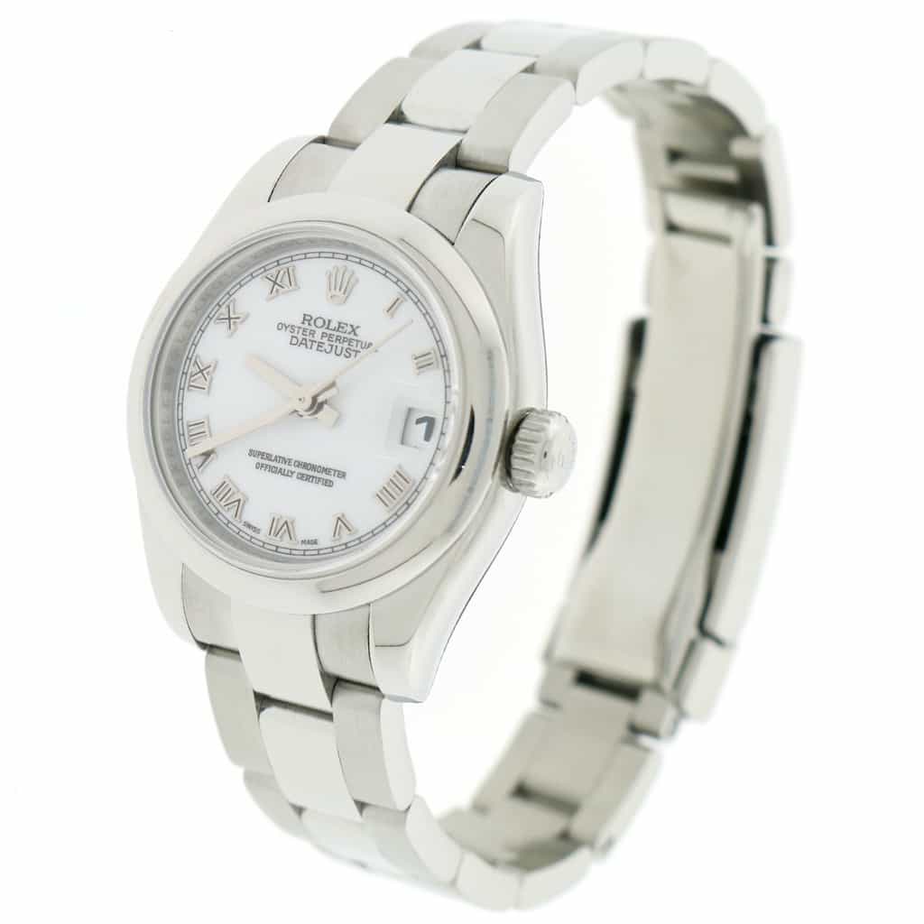 Rolex Datejust Ladies Original White Index Dial 26MM Domed Bezel Automatic Stainless Steel Jubilee Watch 179160 - Image 8