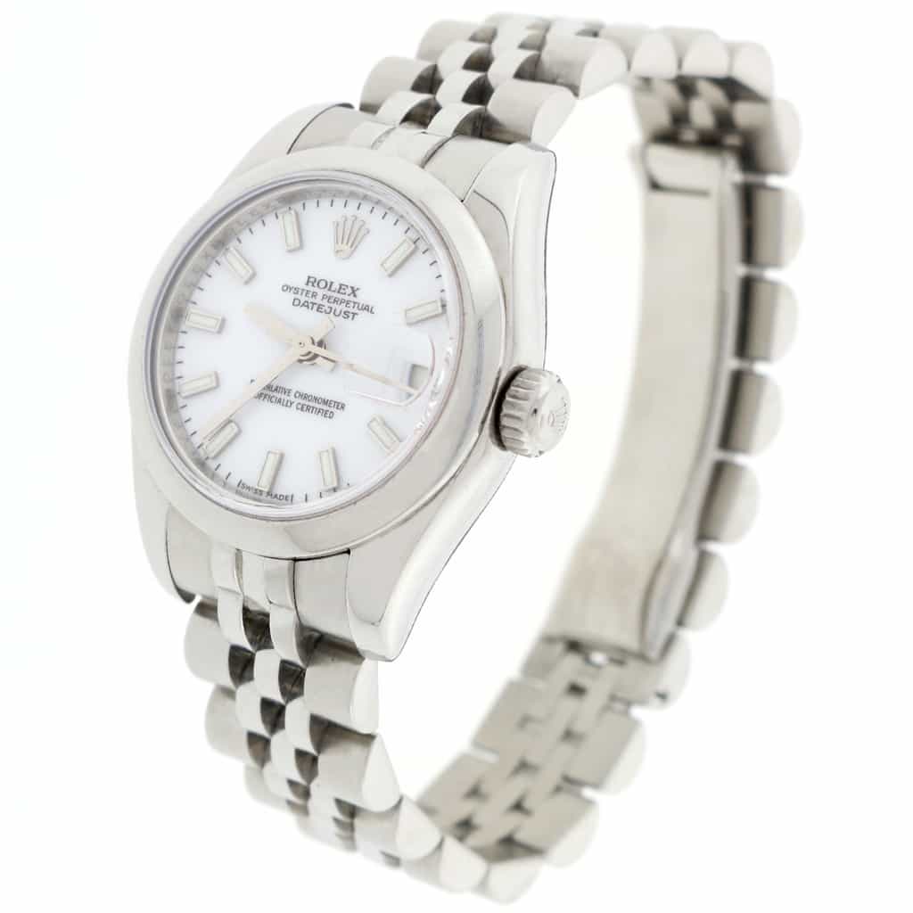 Rolex Datejust Ladies Original White Index Dial 26MM Domed Bezel Automatic Stainless Steel Jubilee Watch 179160 - Image 8
