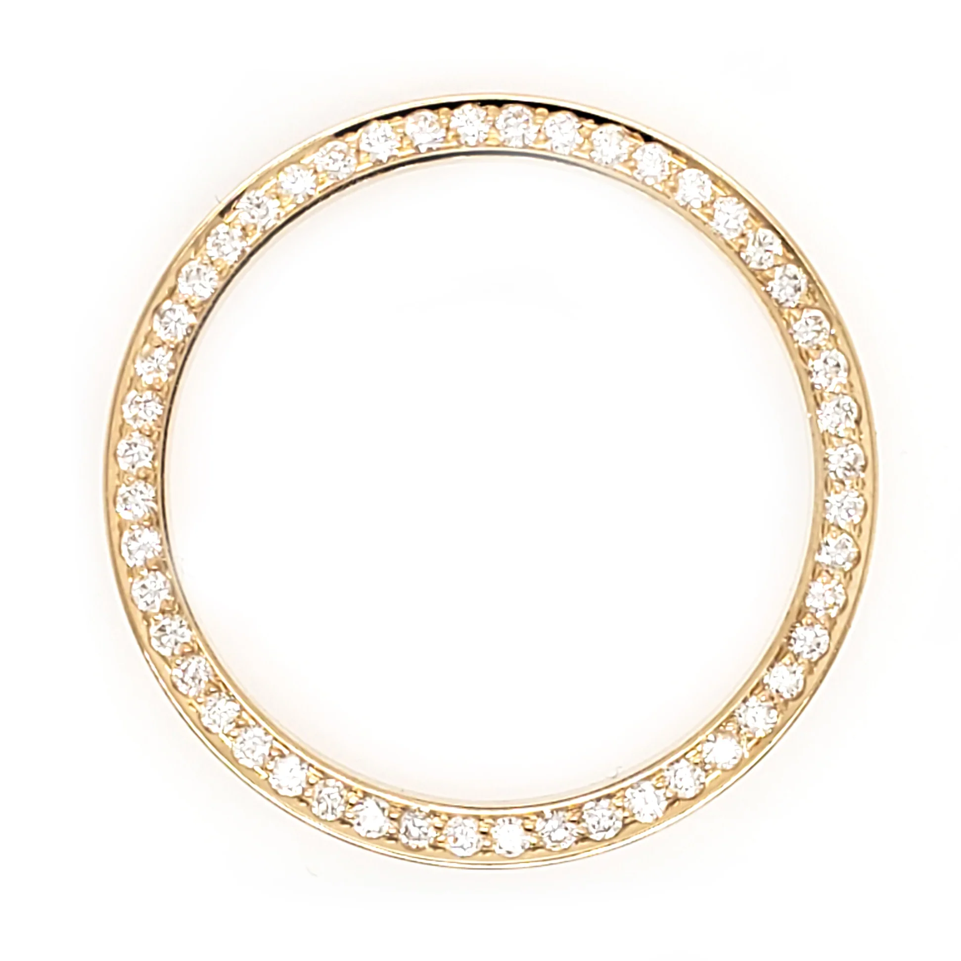 14k Yellow Gold 0.95ct Custom Diamond Bezel for Rolex Datejust Midsize