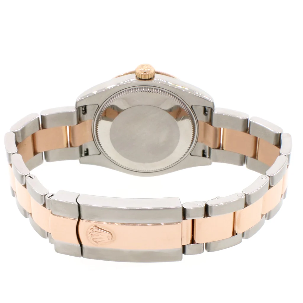 Rolex Datejust 31MM Rose Gold/Steel Watch With Factory Diamond Domed Bezel/Chocolate Roman Dial 178341 Box Papers - Image 7