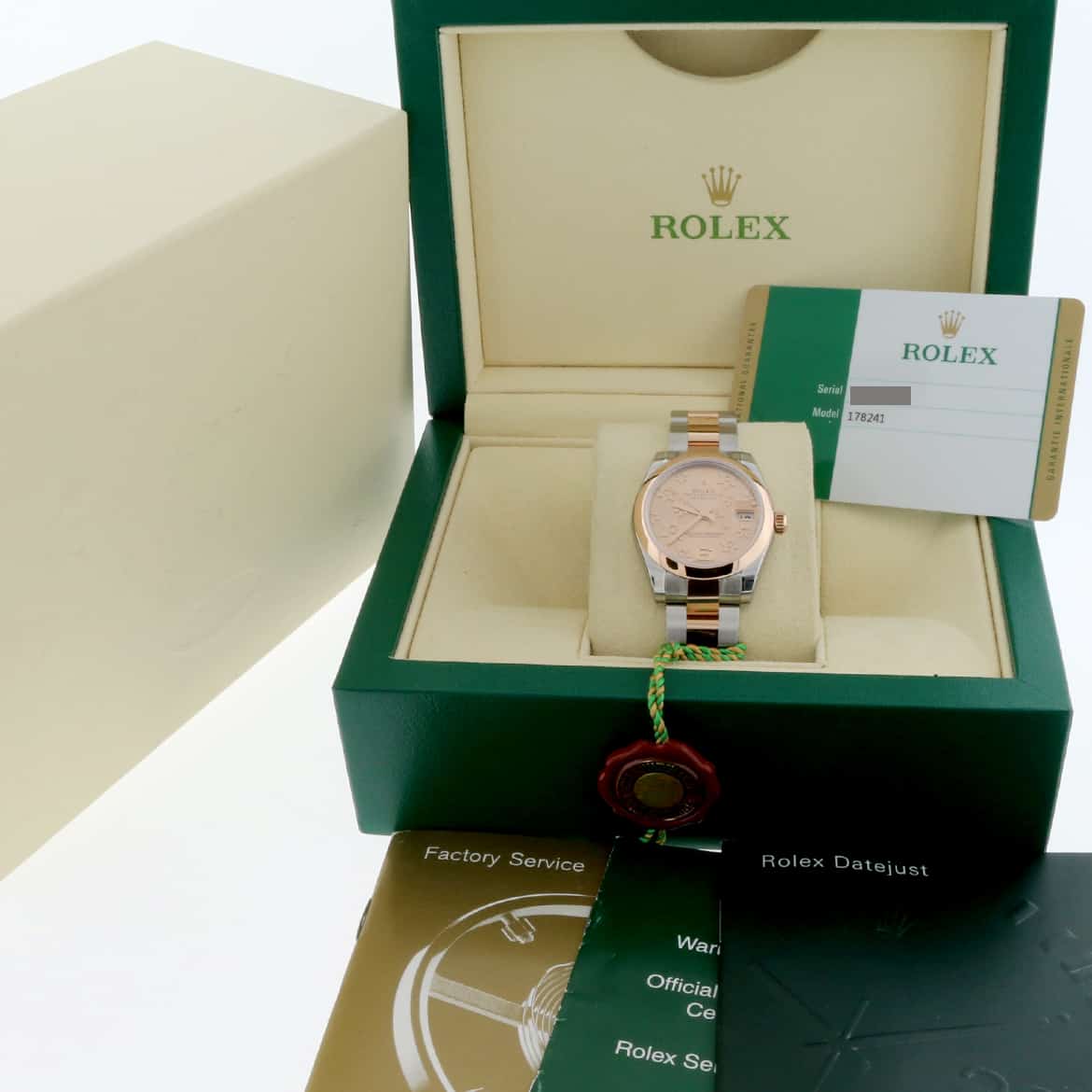 Rolex Datejust Midsize 2-Tone 18K Rose Gold & Stainless Steel Original Floral Motif Dial 31MM Automatic Watch 178241 - Image 3