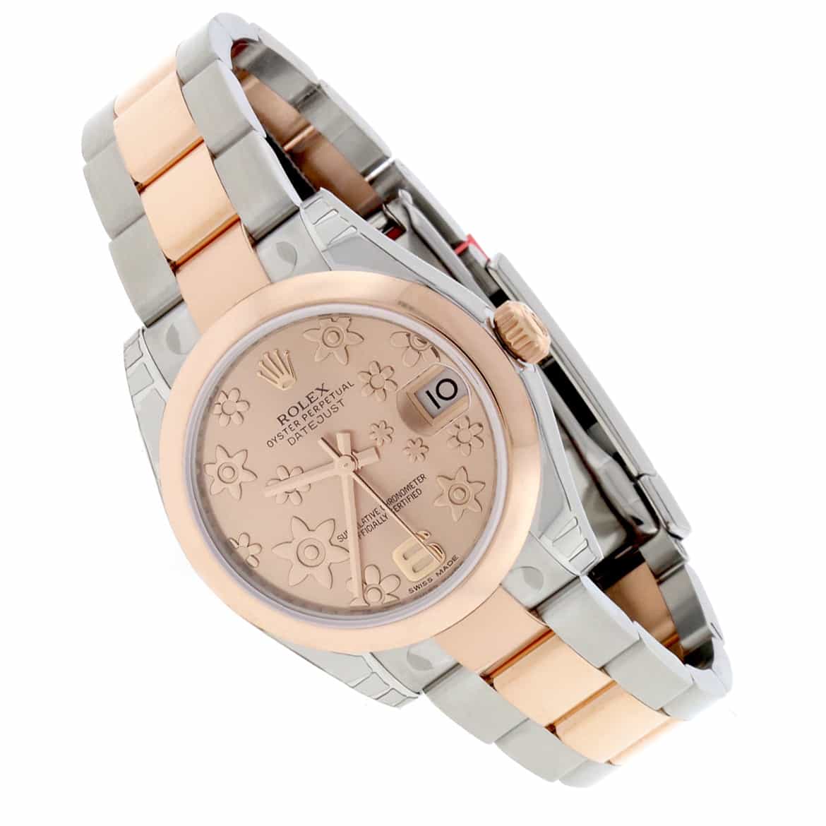 Rolex Datejust Midsize 2-Tone 18K Rose Gold & Stainless Steel Original Floral Motif Dial 31MM Automatic Watch 178241 - Image 4