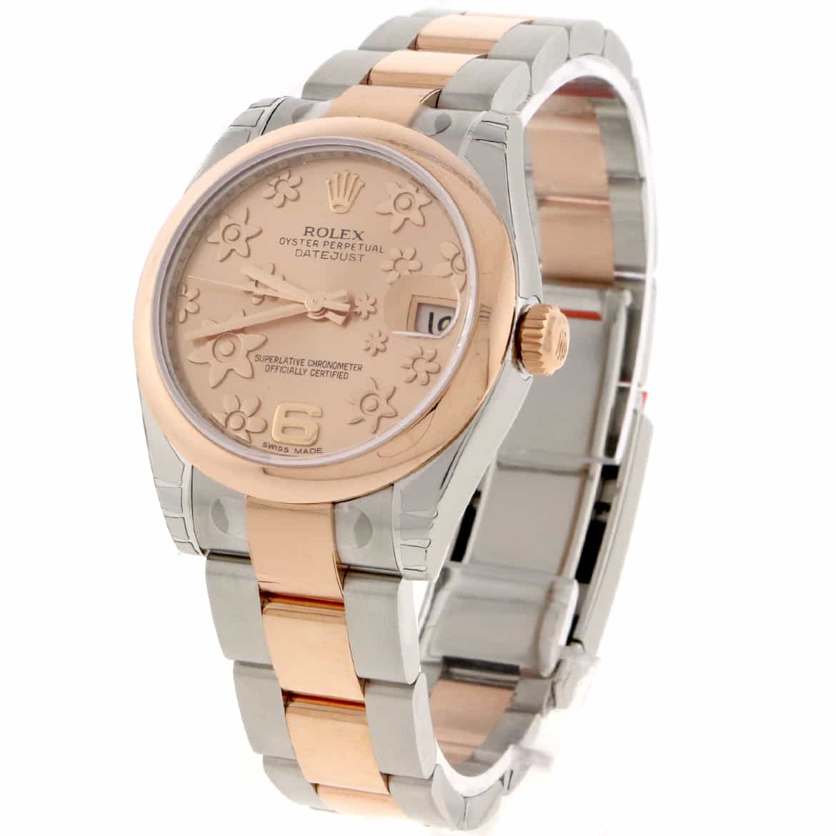 Rolex Datejust Midsize 2-Tone 18K Rose Gold & Stainless Steel Original Floral Motif Dial 31MM Automatic Watch 178241 - Image 6