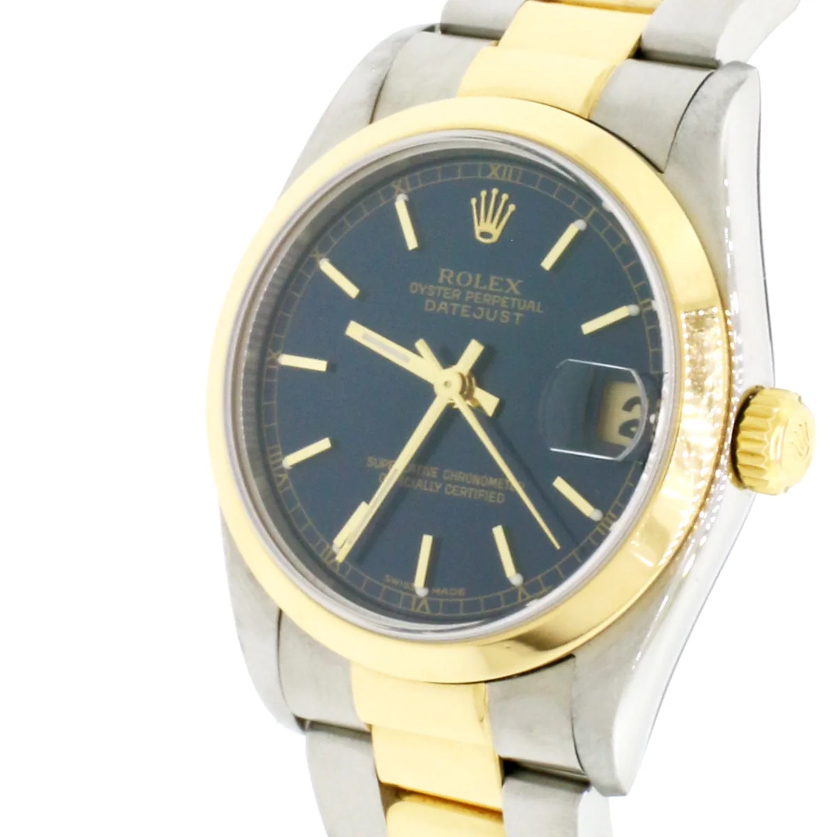 Rolex Datejust Midsize 2-Tone 18K Yellow Gold/Stainless Steel Original Blue Index Dial 31MM Oyster Watch 78243 w/Box&Papers - Image 7