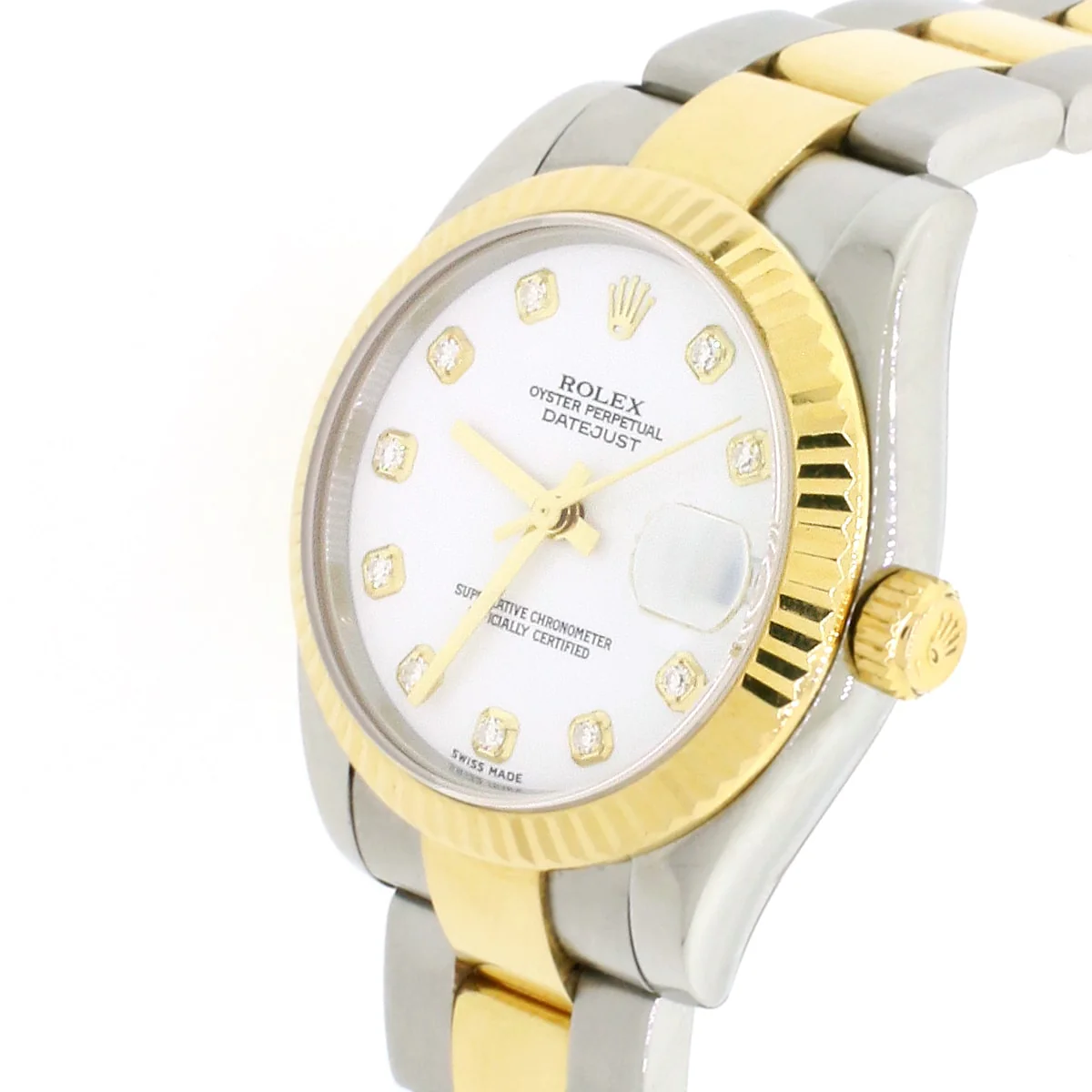 Rolex Datejust Midsize 2-Tone 18K Yellow Gold/Stainless Steel Original White Diamond Dial 31MM Oyster Watch 178273 Box Papers - Image 8