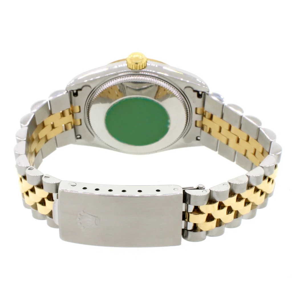 Rolex Datejust Midsize 2-Tone Yellow Gold/Stainless Steel Original White Roman Diamond Dial 31MM Jubilee Watch 68273 - Image 6