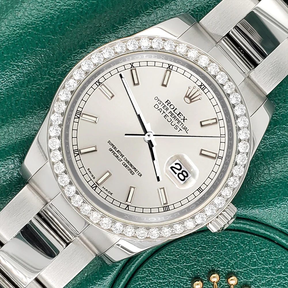 Rolex Datejust Midsize 31mm 178240 Silver Index Dial Watch With 0.95ct Diamond Bezel - Image 3