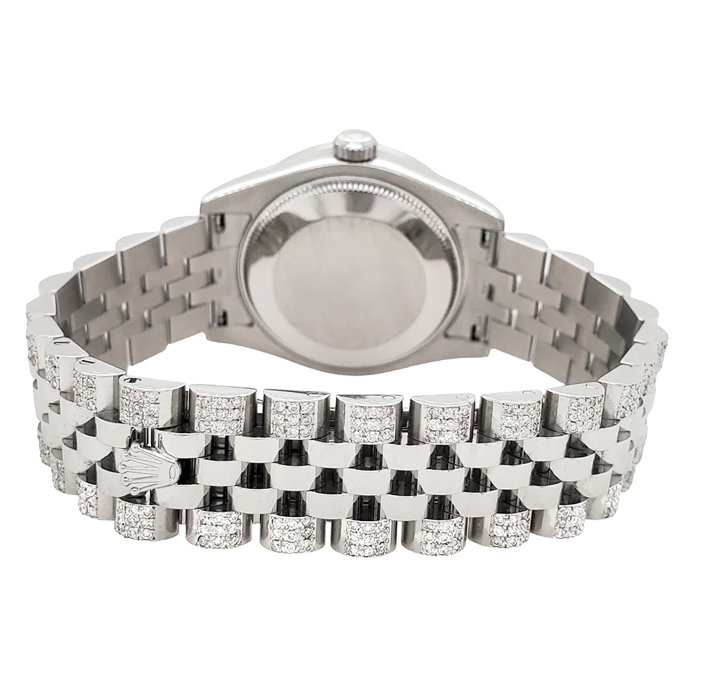 Rolex Datejust Midsize 31mm 3.30ct Diamond Bezel/Bracelet/Gray Floral Diamond Dial Steel Watch 178240 - Image 5