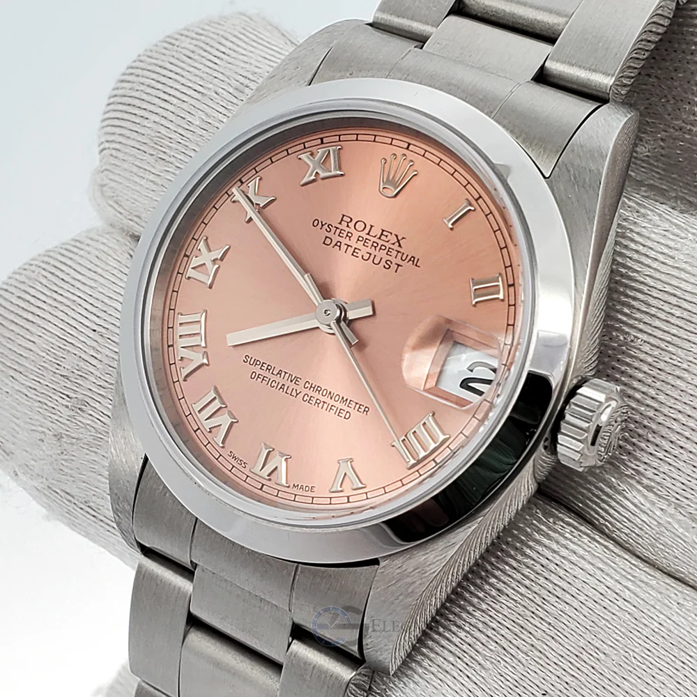 Rolex Datejust Midsize 31mm 78240 Smooth Bezel Salmon Roman Dial Steel Watch Box Papers