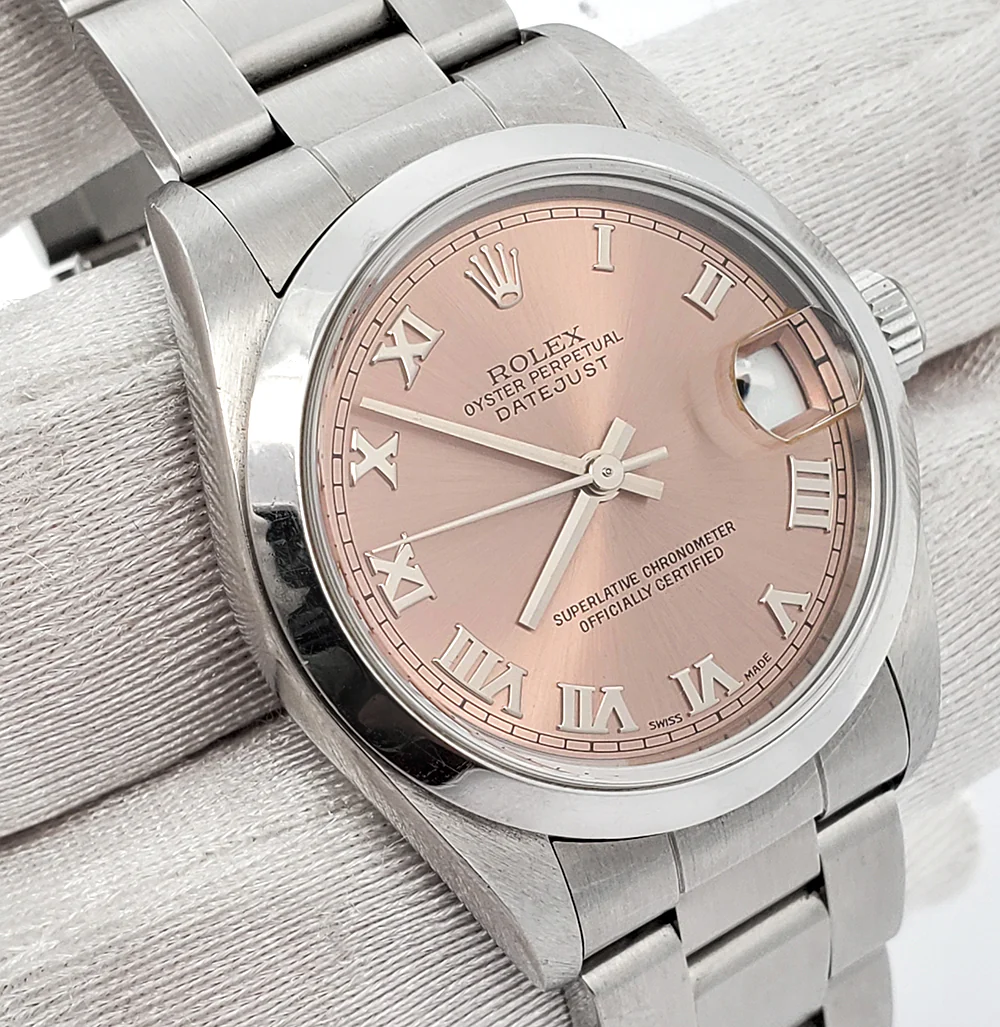 Rolex Datejust Midsize 31mm 78240 Smooth Bezel Salmon Roman Dial Steel Watch Box Papers - Image 2
